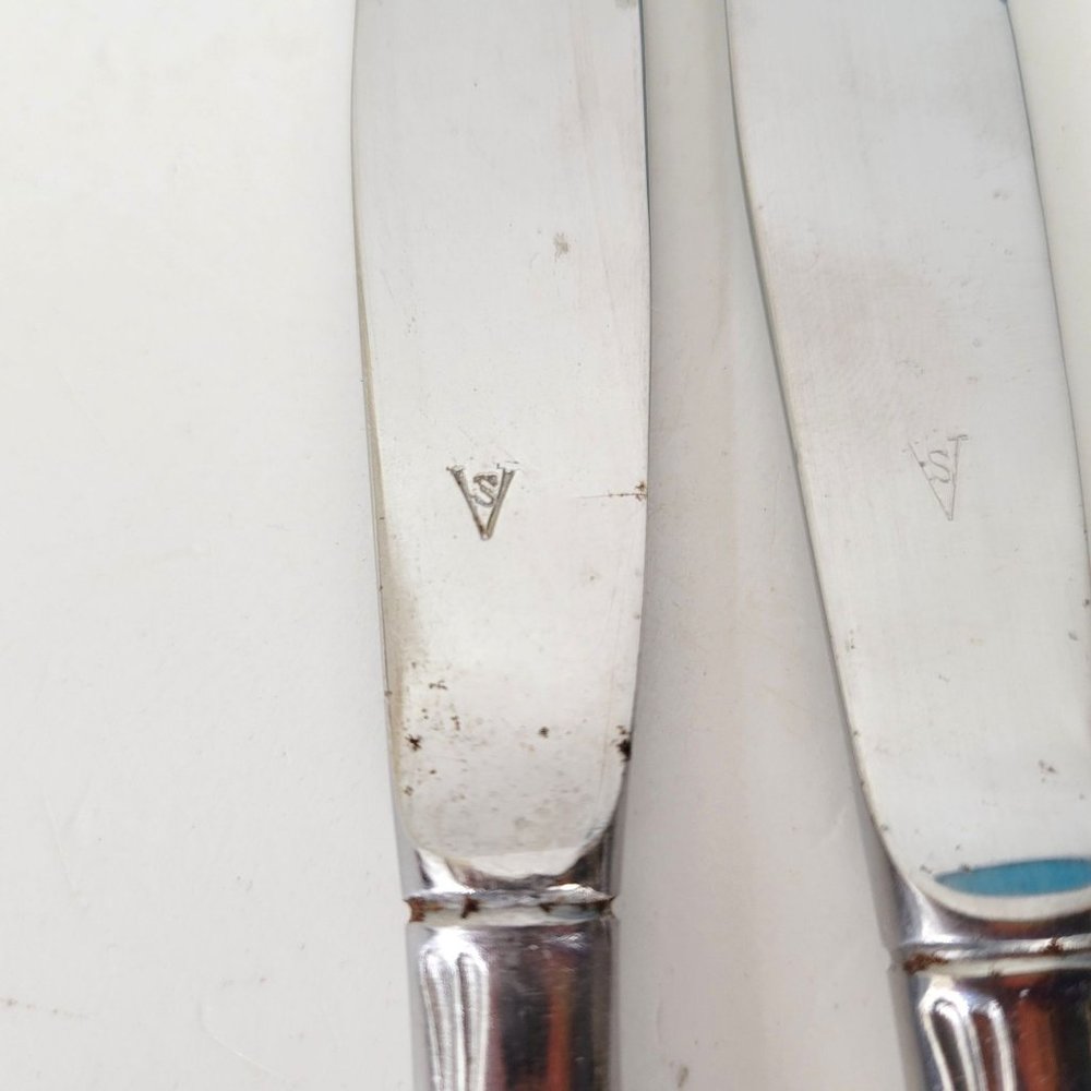 Vintage Stainless Knives with Faux Bamboo Handles Set of Six Boxed - Picture 5 of 9